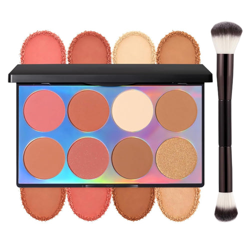 Full Face Makeup Palette Set, 4 Blush, 2 Contour, 2 Highlighter