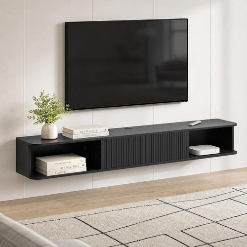70-Inch Floating TV Stand with Open Shelves